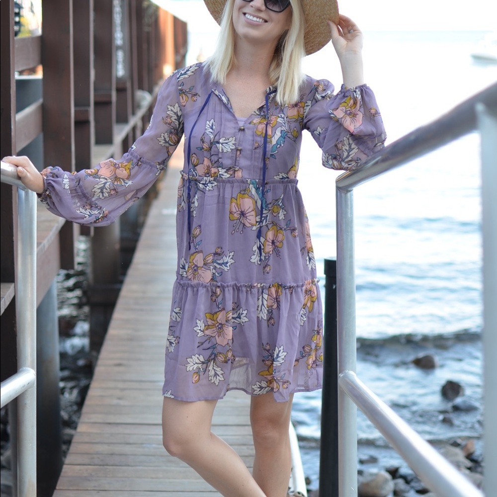 Target purple floral dress NWT